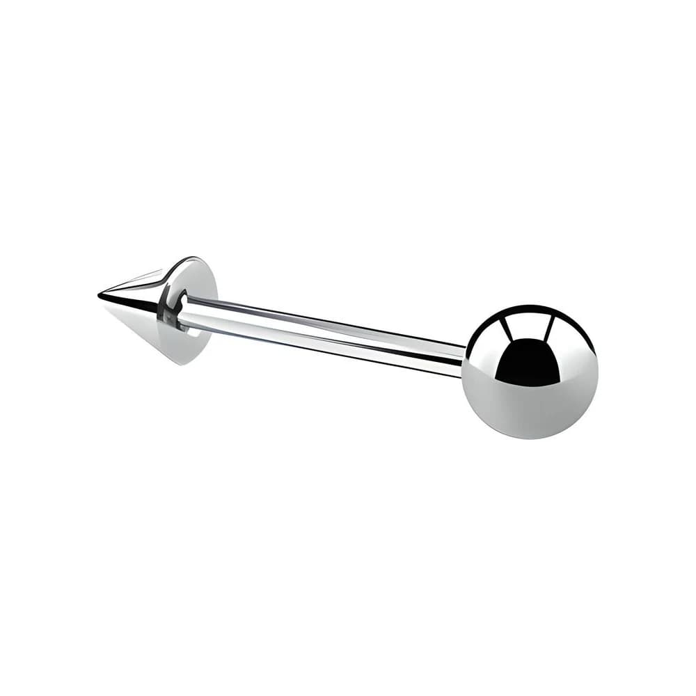 BARBELL BALL SPIKE MINI - PLATEADO