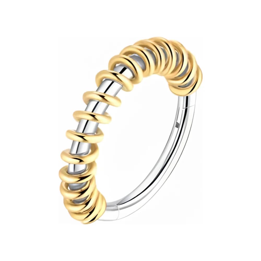 CLICKER HOOP RIBBED - PLATEADO