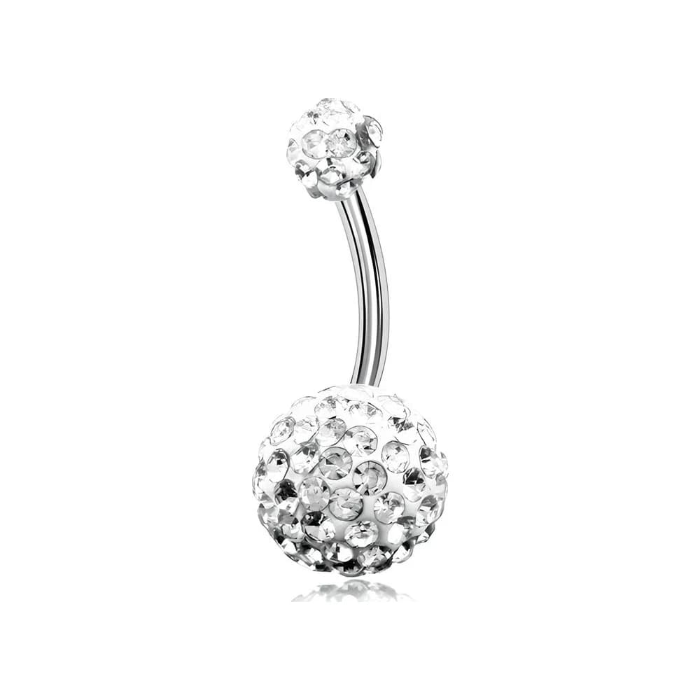NAVEL DISCO BALL - PLATEADO