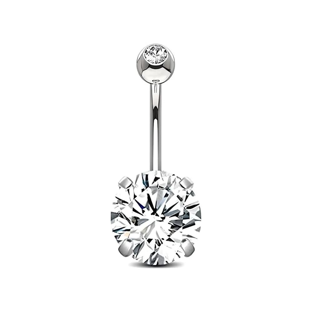 NAVEL DOUBLE GEM - PLATEADO